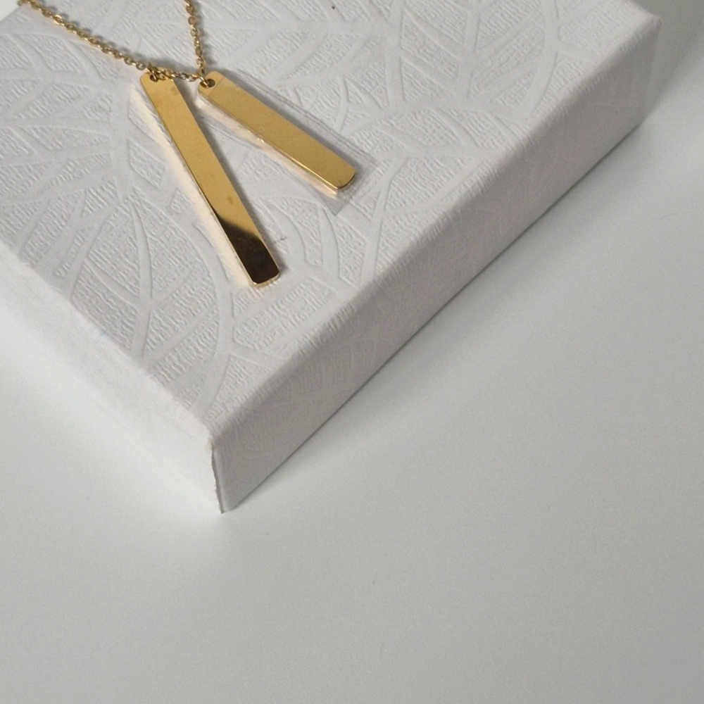Gold Bar Pendant Necklace